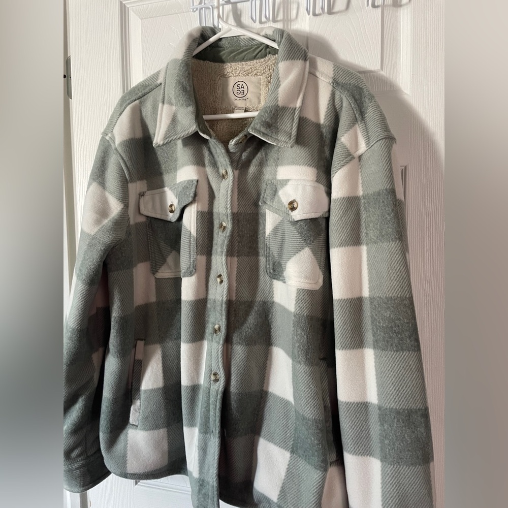 Plaid Sherpa-Lined Jacket